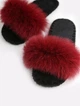 Жіночі домашні капці Family Story Пухнастики з натуральним мехом песця Бордові, 34-35, EVA (етиленвінілацетат) (p03-16-35e) - зображення 3