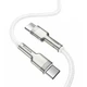 Кабель Baseus Cafule Series Metal Cable Type-C to Type-C 100W 1m CATJK-C02 White - изображение 2
