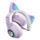 Наушники CAT с кошачьими ушками Bluetooth 400 мАч ( MP3/ FM ), JST-28-Purple - изображение 3
