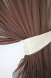 Кухонный комплект штор VR-Textil Дуэт № 060к с подвязками170х330 см Венге с бежевым (50-739) - изображение 4