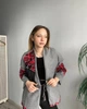 Жіночий піджак з вишивкою на зав'язках M сірий (5563) - изображение 1