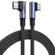 Кабель USB 2.0 Type-C M-M, 2 м, 90°, 100W Косм. Сірий US335 UGREEN - изображение 1