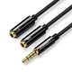 Переходник-разветвитель Ugreen Сплиттер 3.5mm AM to 3.5mm 2 AF Black (AV141) - изображение 8