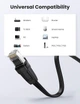 Патч корд UGREEN сетевой кабель 40 Гбит\с 2000 МГц Ethernet RJ45 Cat 8 плоский 3М Black (NW134) - изображение 4