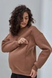 Базовый свитшот для беременных и кормящих oversize со скрытыми молниями M Kloya Юла Мама латте - изображение 8