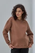 Базовый свитшот для беременных и кормящих oversize со скрытыми молниями M Kloya Юла Мама латте - изображение 2