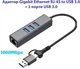 USB-хаб Dynamode 4 в 1 USB Type-C/Type-A to 3 x USB 3.0 1 x RJ45 Gigabit LAN Металл (DM-AD-GLAN-U3) - изображение 2