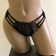 Жіночі мереживні трусики стрінги Honey Fashion Accessories One Size (XS/S/M) чорний (2-235) - изображение 4