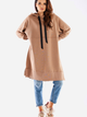 Bluza damska z kapturem oversize Infinite You M279 One Size Beżowa (5902360561373) - obraz 2