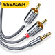 Кабель AUX - 2RCA (тато-тато) ESSAGER jack 3.5 мм 2м - зображення 1