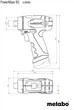 Metabo Шурпокрут-дриль POWERMAXX BS BASIC, акумуляторний, 2*12В, 2 Аг, 0-360/0-1400об/хв, патрон 1-10мм, шестигранник, 17/34Нм (600984500) - зображення 9