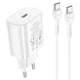 Мережевий зарядний пристрій HOCO N22 Jetta Type-C cable 25W White - изображение 1