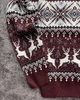 Чоловічий новорічний светр з оленями "New Deer" Бордовий, під шию, розмір 3XL - зображення 2