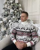 Чоловічий новорічний светр з оленями "New Deer" Білий, під шию, розмір S - зображення 4
