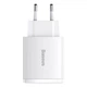 Мережевий зарядний пристрій Baseus 2USB Type-C 3A QC3.0 PD3.0 потрійний адаптер 30W з швидкою зарядкою, Білий - зображення 4