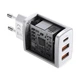 Мережевий зарядний пристрій Baseus 2USB Type-C 3A QC3.0 PD3.0 потрійний адаптер 30W з швидкою зарядкою, Білий - зображення 6