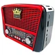 Радиоприёмник Golon 455-FM/AM/SW ретро, аккумуляторный с солнечной панелью, LED фонарь, Powerbank, USB Красный - изображение 4