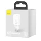 Мережевий зарядний пристрій Baseus Quick Charger адаптер Type-C з швидкою зарядкою, 20W, Білий - зображення 9