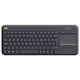 Клавіатура Logitech k400 Plus Touch Wireless ua Black (920-007145) - зображення 1