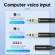 Кабель Vention Audio 3.5mm F 4pin - 2x3.5mm M 3pin 1 м, с поддержкой микрофона, стерео (BBTBF) - зображення 5