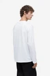 Бавовняний лонгслів H&M Regular Fit S білий 1029317002 - зображення 6