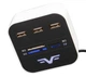 USB-хаб USB 2.0 Frime 3хUSB2.0, SD, MS, TF Black/White (FHC-AllinOne3p2W) - зображення 1