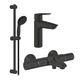 Набір змішувачів 3 в 1 для ванної кімнати Grohe QuickFix Start Black UA303304TM - изображение 1
