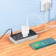 Удлинитель сетевой HOCO AC8A 3USB, Type-C, QC, 3 розетки, 1.5 м, черный - изображение 4