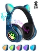 Навушники з котячими вушками Бездротові Wireless headphones Cat ear CXT-B39 Сині з Bluetooth гарнітурою та LED підсвічуванням - зображення 1