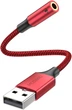 Кабель MOSWAG USB to AUX 0.2м red - зображення 1