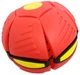 Складной игровой мячик фрисби Flat Ball Disc мяч трансформер летающая тарелка светящаяся с 6 LED красный - изображение 1
