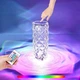 Аккумуляторная настольная лампа ночник с пультом Crystal Rose Роза RGB 1W светильник сенсорный 16 цветов - изображение 3