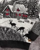 Мужской новогодний свитер с оленями "New House" Чёрный, под шею, размер XL - изображение 2