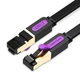 Мережевий кабель Ethernet RJ45 CAT 7 патч-корд Vention плоский 10 м Black (YM1008) - зображення 1