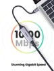 Проводной сетевой адаптер USB C - RJ45 Ethernet Ugreen Thunderbolt 3 ‎Grey (YM952) - изображение 2