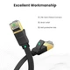 Патч корд Ugreen мережний кабель 10 Гбіт\с Ethernet RJ45 Cat 7 плоский 20М Black (YM917) - зображення 4