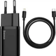 Сетевое зарядное устройство Baseus Super Si Quick Charger 1C 20W Cable Type-C to iPhone Black (YM904) - изображение 1