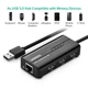 Мережевий адаптер Ugreen usb hub USB 2.0 — 3xUSB 2.0 + RJ45 Ethernet 100Mbps Black (YM956) - зображення 4