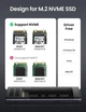 Внешний корпус карман для жесткого диска SSD M.2 NVME Ugreen 10 Гбит/с USB C 3.1 Gen 2 NVMe PCI M-Key (YM947) - изображение 3