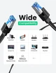 Високошвидкісний інтернет-кабель RJ45 Ethernet Ugreen плоский плетений Lan мережевий кабель шнур 2 м (YM1148) - зображення 4