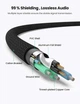 Кабель аудио Ugreen 3.5 mm to 2RCA HiFi в тканевой оплетке 5М Black (YM873) - изображение 6