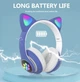 Бездротові Bluetooth навушники з вушками GoVern Cat Ear 23 та LED підсвічуванням дитячі Blue - изображение 2