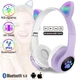 Бездротові Bluetooth навушники з вушками GoVern Cat Ear 23 та LED підсвічуванням дитячі Violet - изображение 1