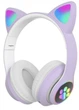Бездротові Bluetooth навушники з вушками GoVern Cat Ear 23 та LED підсвічуванням дитячі Violet - изображение 3