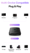 HDMI спліттер комутатор на 2 порти Baseus AirJoy Series 2-in-1 HDMI Switch 4K 60 Гц з кабелем 1м - зображення 8