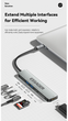 USB-хаб Essager 7 в 1 60W (Type-C 3.1 to 4K HDMI/ SD/TF Card/ PD Fast Charge) - зображення 3