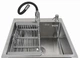 Мойка из нержавеющей стали AQUAMILL 5050 + смеситель гибкий + дозатор + решетка - изображение 10