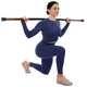 Палиця гімнастична 3-х секційна Бодібар Body Bar Zelart FI-9994-10 вес 10кг чорний-коричневий - зображення 8