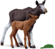 Ігровий набір Schleich Wild Life Female Moose with Calf (42603) (4059433654027) - зображення 3