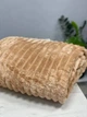 Плед-покрывало Koloco Полоска Шарпей 180х200см Светло коричневый - изображение 3